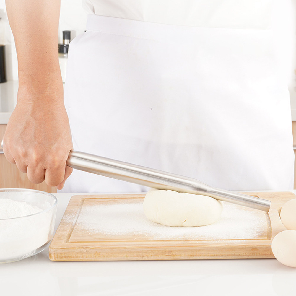 Kitchen Roller Baking - Rodillo de acero inoxidable para amasar,