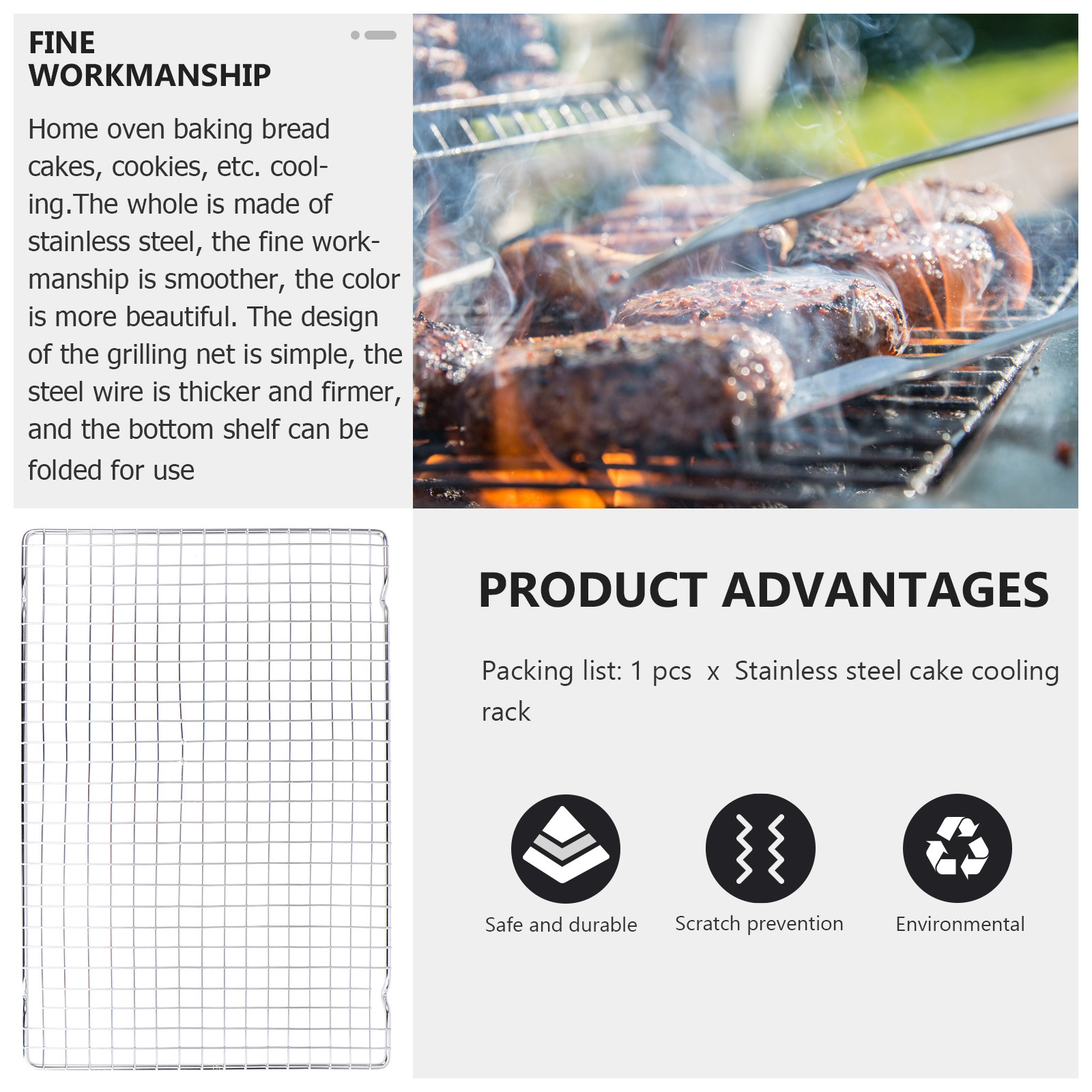 1 unidad de rejilla de acero i - Kitchen Baking Rack reseña y precio